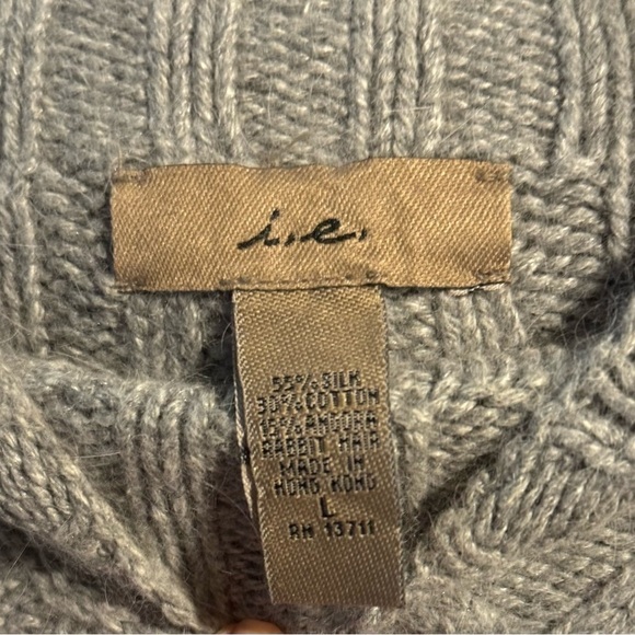 Silk, Cotton and Angora Blend Cable Knit Sweater - Picture 3 of 3